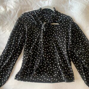 CUTEEE POLKA DOT BLOUSE W/ FRONT TIE - ZARA MEDIUM